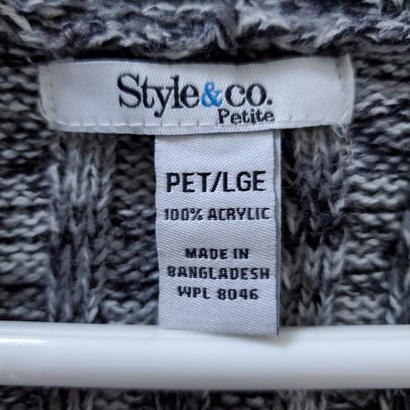 Style & Co (Petite Large Light gray, black, silver cover up) - Picture 6 of 8